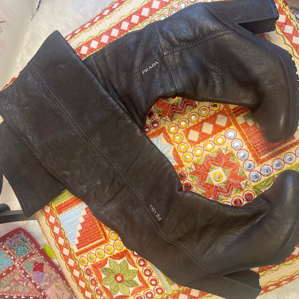 Prada leather boots